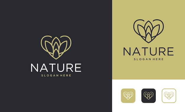 Luxus line art natur logo design