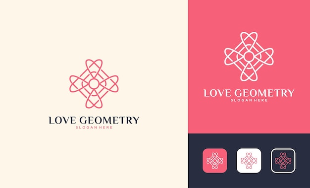 Vektor luxus linie kunst liebe geometrie logo design