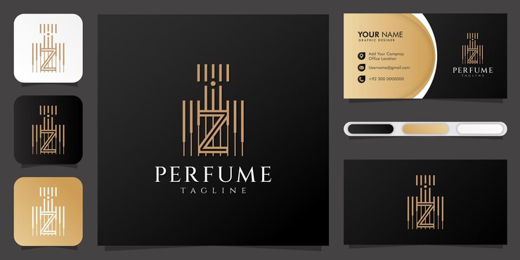Luxus-Logo-Branding-Vorlage für Parfüm-Logo und Visitenkarte