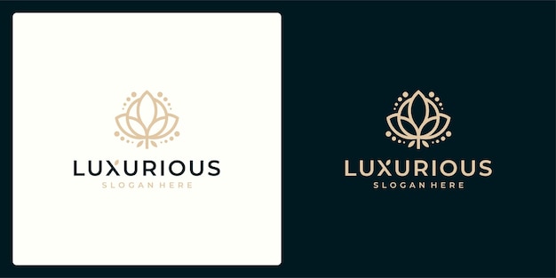 Luxus-logo-design-konzept, blumen-lotus-logo, beauty- oder spa-logo-vorlage