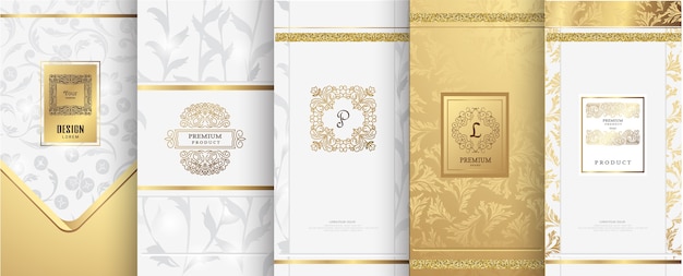 Luxus-logo und gold-verpackungsdesign