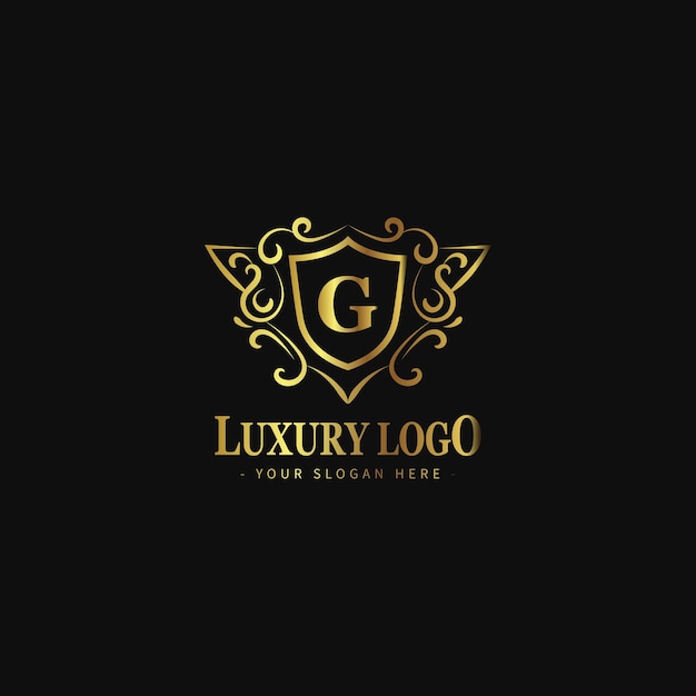 Luxus-logo-vorlage mit goldenem vintage-logo-stil