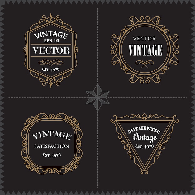 Luxus logos set vorlage vintage abzeichen rahmen elegant