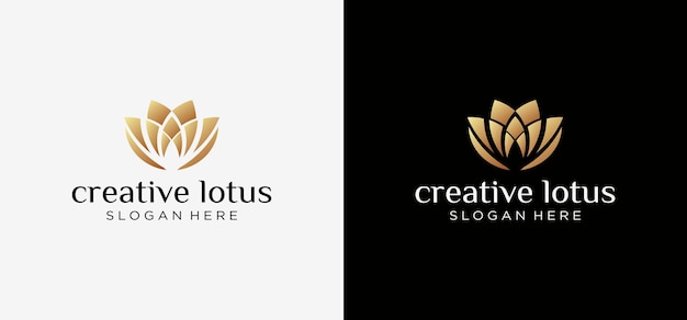 Luxus-lotusblumen-logo-vorlage, eleganter lotus spa-logo-design-vektor.