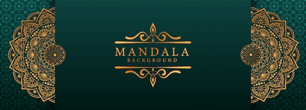 Luxus mandala arabesque web banner style hintergrund