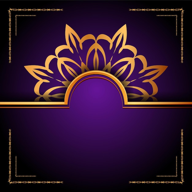 Luxus-mandala-dekoratives hintergrunddesign mit goldenem arabesken musterstil.