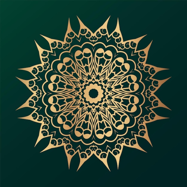 Luxus-mandala-design-hintergrund in goldener farbe