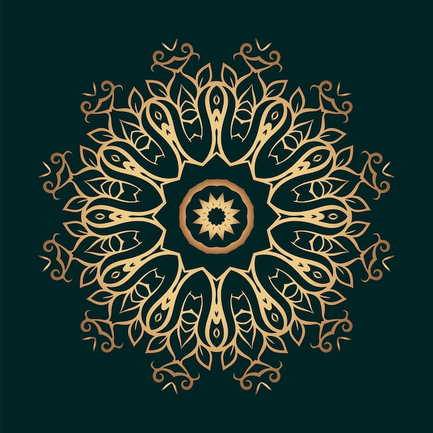 Luxus-mandala-design-hintergrund in goldener farbe