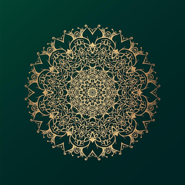 Luxus-mandala-design-hintergrund in goldener farbe