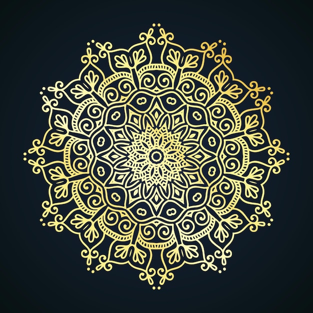 Luxus-mandala-design-hintergrund in goldener farbe