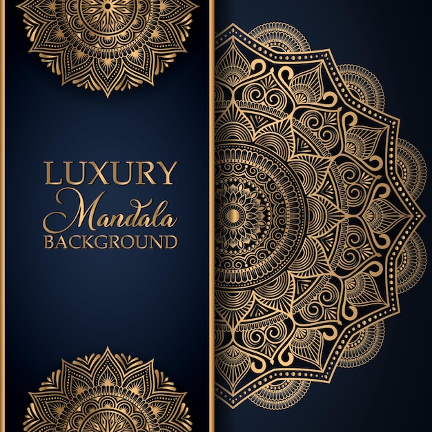 Luxus-Mandala-Design-Hintergrund in Goldfarbe Vektor