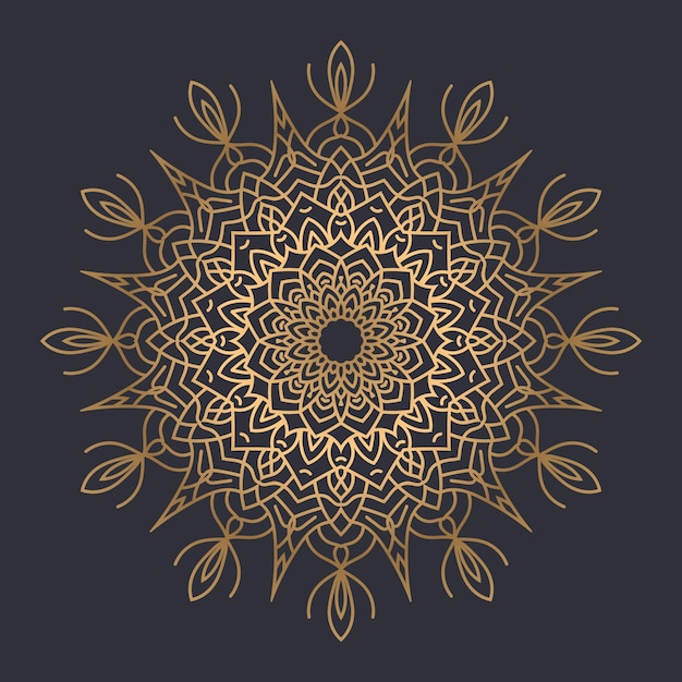 Luxus-mandala-design-hintergrund in goldfarbe