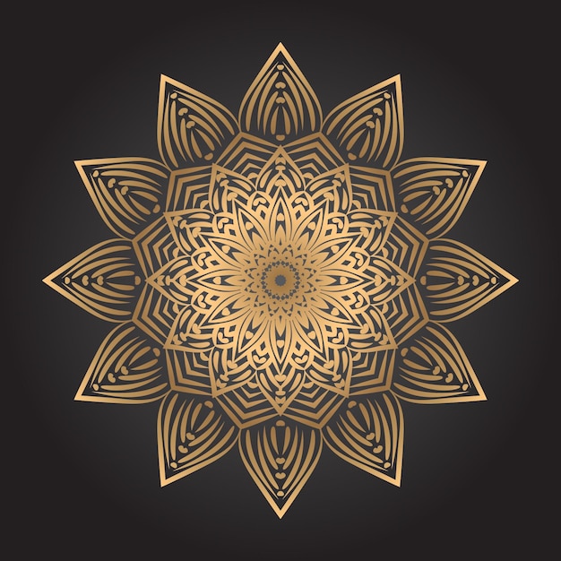 Luxus-mandala-design-hintergrund in goldfarbe