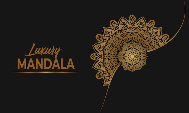 Luxus-Mandala-Design-Hintergrund in Goldfarbe