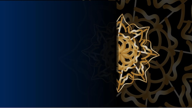 Luxus-Mandala-Gold- und Marine-Hintergrund Elegante Vibes-Bannervorlage