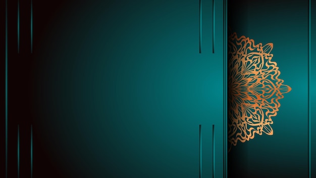 Luxus-Mandala-Hintergrund, dekorativer Arabeskenstil mit goldenem Arabeskenmuster, dekorative Mandala-Verzierung für den Druck, Broschüre, Banner, Cover, Poster, Einladungskarte