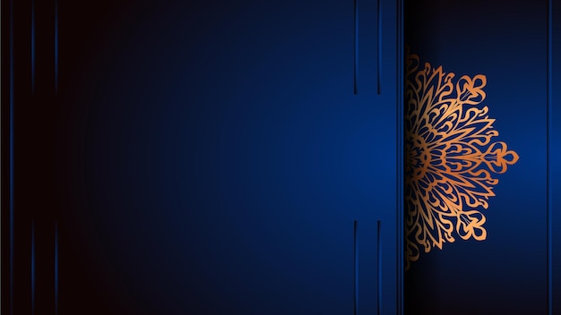 Luxus-Mandala-Hintergrund, dekorativer Arabeskenstil mit goldenem Arabeskenmuster, dekorative Mandala-Verzierung für den Druck, Broschüre, Banner, Cover, Poster, Einladungskarte