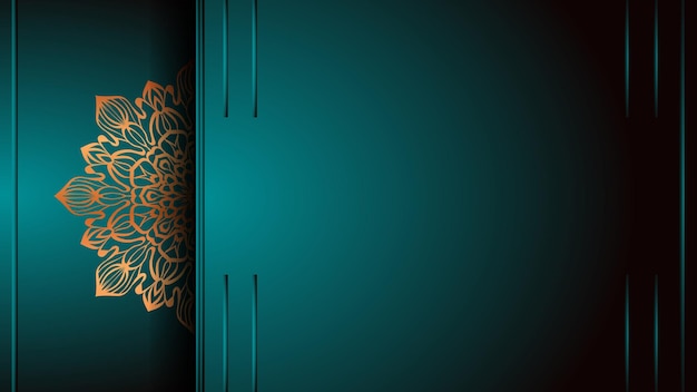 Luxus-Mandala-Hintergrund, dekorativer Arabeskenstil mit goldenem Arabeskenmuster, dekorative Mandala-Verzierung für den Druck, Broschüre, Banner, Cover, Poster, Einladungskarte