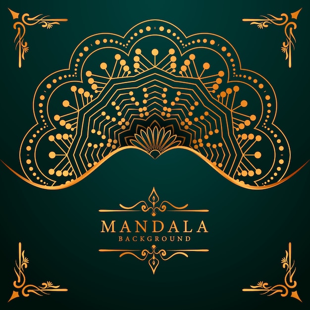 Luxus-mandala-hintergrund, grußkarte