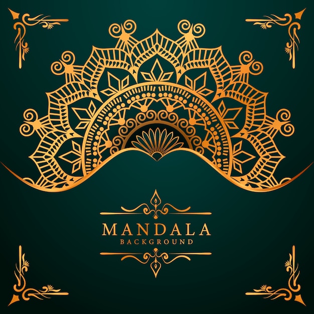 Luxus-mandala-hintergrund, grußkarte