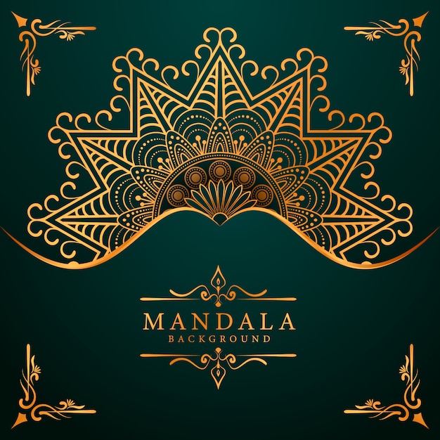 Luxus-mandala-hintergrund, grußkarte