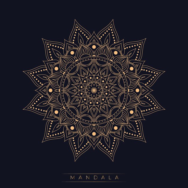 Luxus-mandala-hintergrund in goldener und blauer farbe