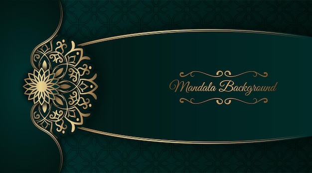 Luxus-Mandala-Hintergrund in Grün und Gold-Design-Vektor