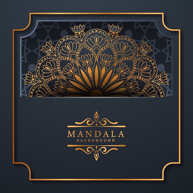 Luxus-mandala-hintergrund mit goldenem arabeskenentwurf