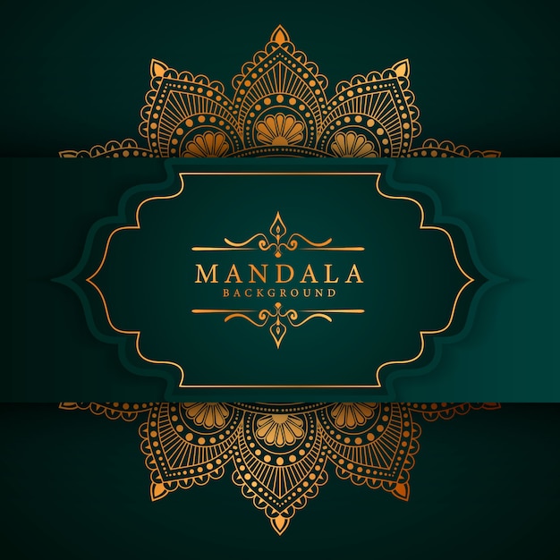 Luxus-Mandala-Hintergrund mit goldenem Arabeskenentwurf