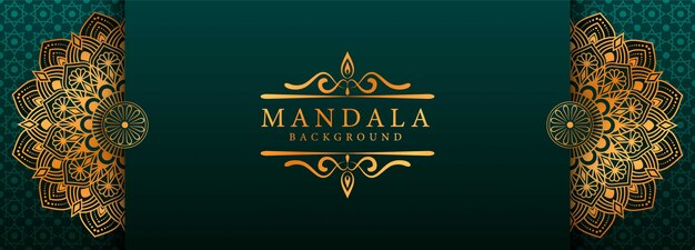 Luxus-mandala-hintergrund mit goldenem arabeskenmuster arabischer islamischer oststil