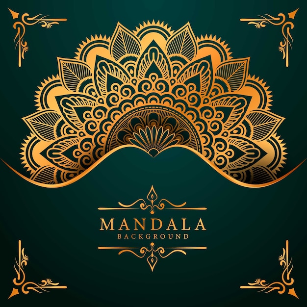 Luxus-mandala-hintergrund mit goldenem arabeskenmuster im arabischen islamischen stil