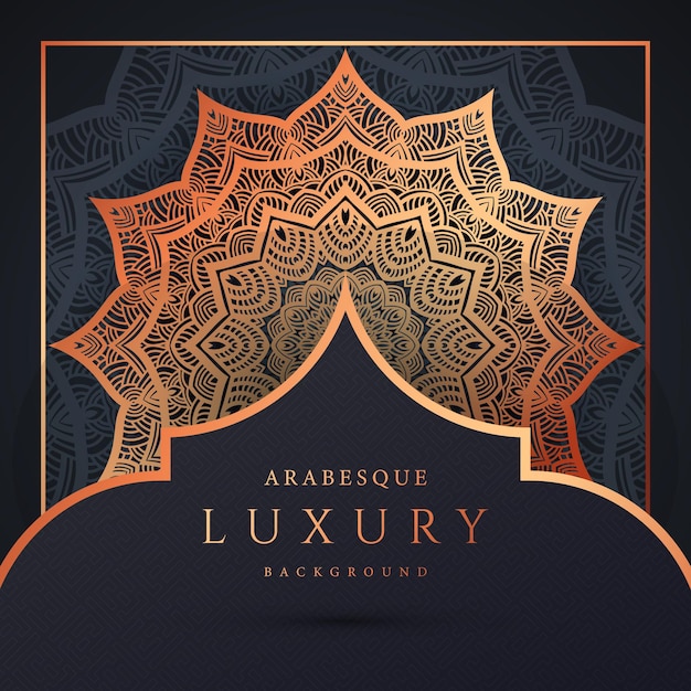 Luxus-mandala-hintergrund mit goldenem arabeskenmuster-vektor premium vector