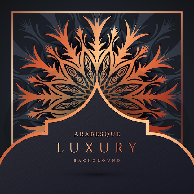 Luxus-mandala-hintergrund mit goldenem arabeskenmuster-vektor premium vector