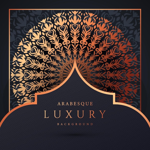 Luxus-mandala-hintergrund mit goldenem arabeskenmuster vektor