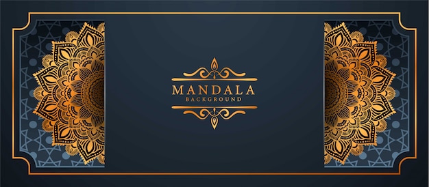 Luxus-mandala-hintergrund mit goldenem arabeskenmuster