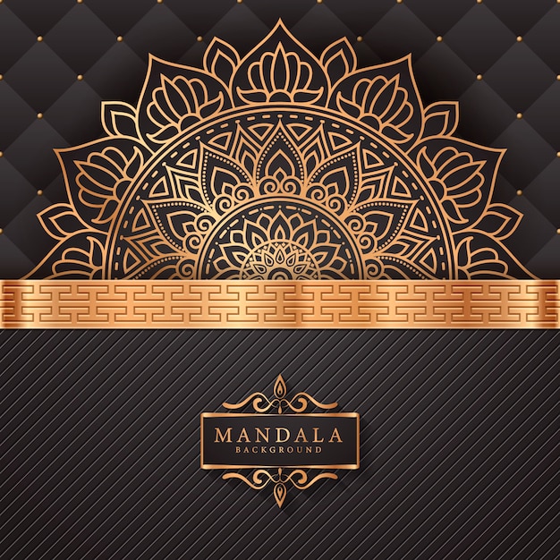 Luxus-mandala-hintergrund mit goldenem arabeskenmuster