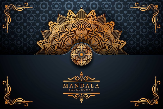 Luxus-mandala-hintergrund mit goldenem arabeskenmuster