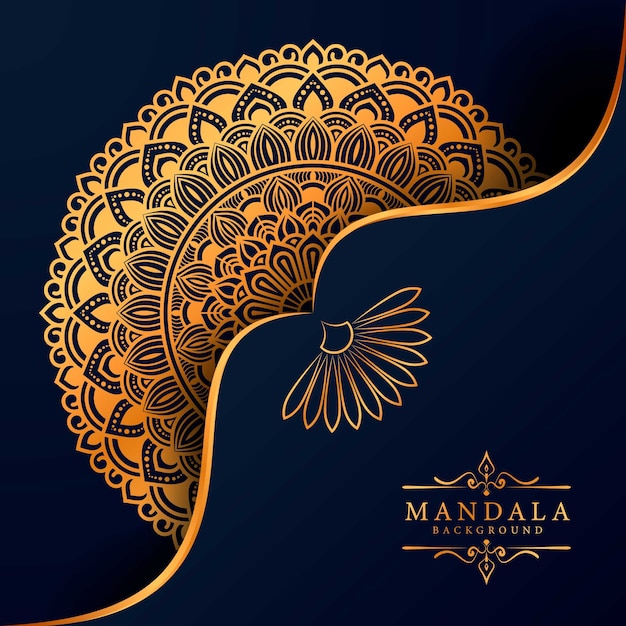 Vektor luxus-mandala-hintergrund mit goldenem arabeskenmuster