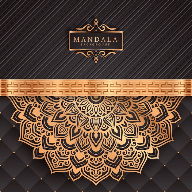 Luxus-mandala-hintergrund mit goldenem arabeskenmuster