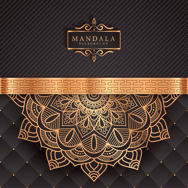 Luxus-mandala-hintergrund mit goldenem arabeskenmuster