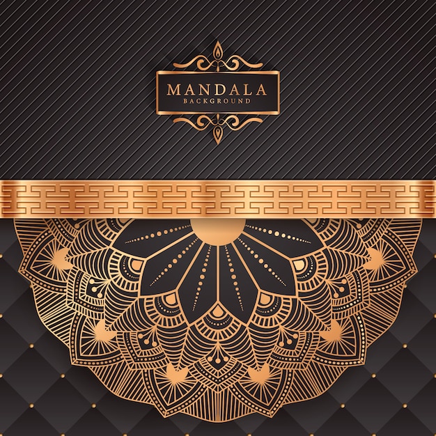 Luxus-mandala-hintergrund mit goldenem arabeskenmuster