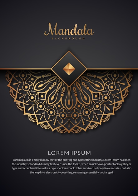 Luxus-mandala-hintergrund mit goldenem blumenmuster