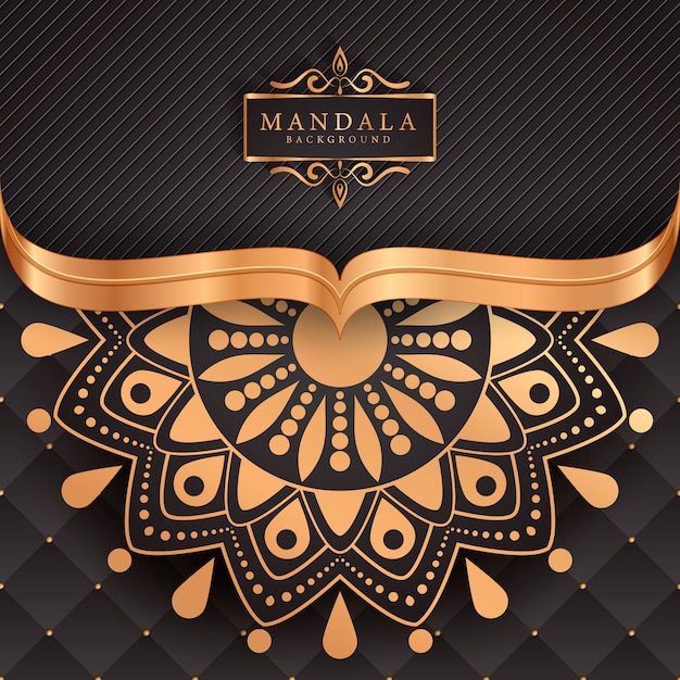 Luxus-mandala-hintergrund mit goldener arabeske