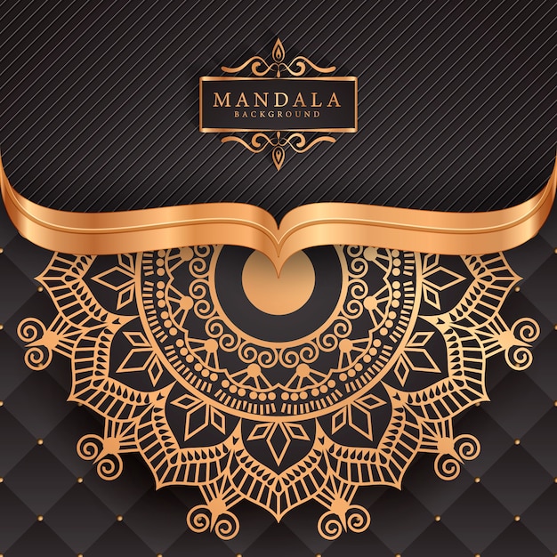 Luxus-mandala-hintergrund mit goldener arabeske