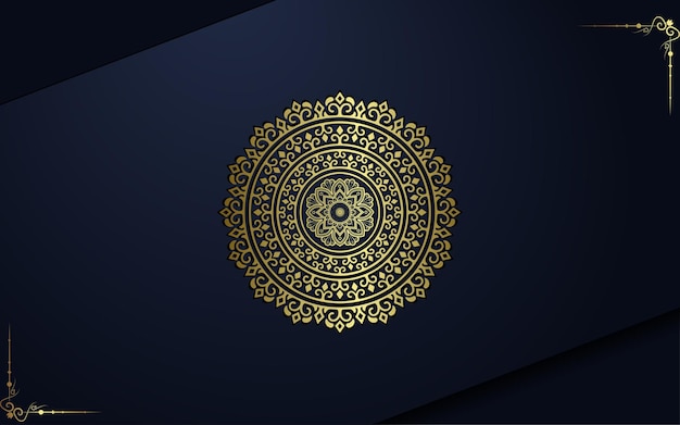 Vektor luxus-mandala-hintergrund mit goldener arabeske