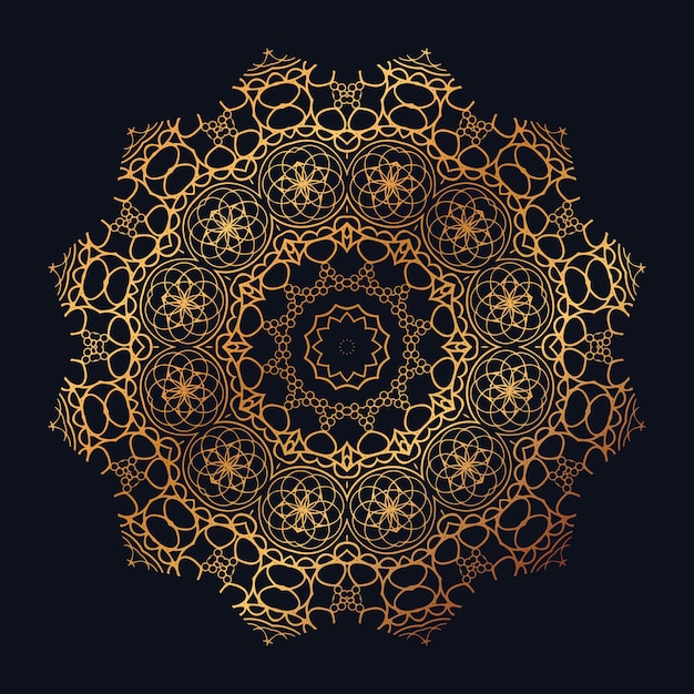 Luxus-Mandala-Hintergrund mit goldener Arabeskendekoration arabisch-islamischer Oststil