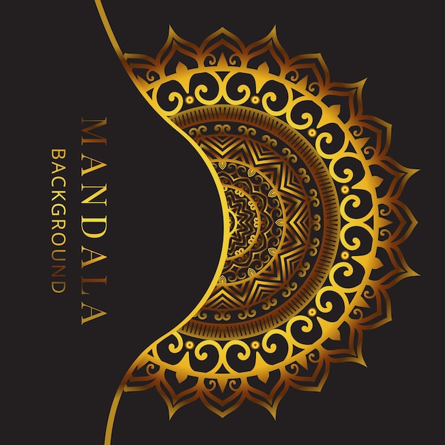 Luxus-mandala-hintergrund mit goldener dekoration