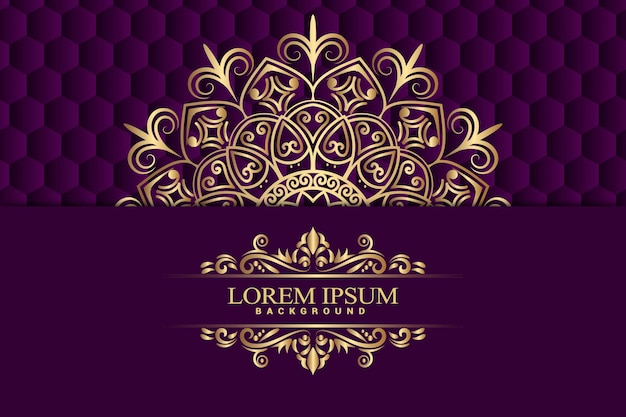 Luxus mandala hintergrund mit goldener farbe premium-vektor