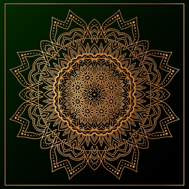 Vektor luxus-mandala-hintergrund mit schwarz golden