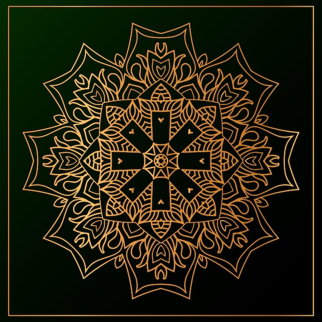 Luxus-mandala-hintergrund mit schwarz golden